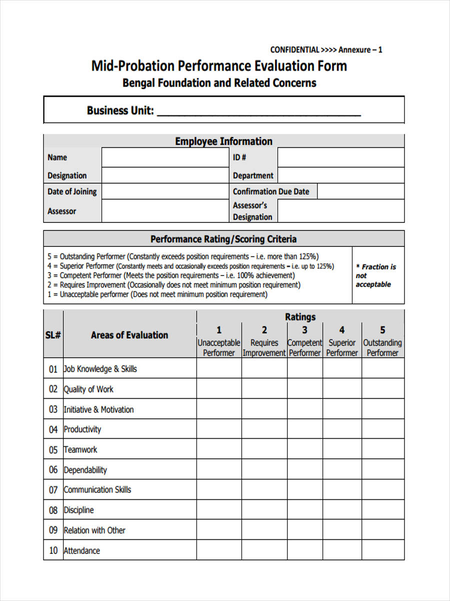 FREE 11 Probation Review Forms In PDF Ms Word FREE 11 Probation Review Forms In PDF Ms Word