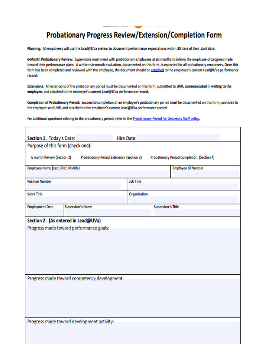 FREE 11 Probation Review Forms In PDF Ms Word FREE 11 Probation Review Forms In PDF Ms Word